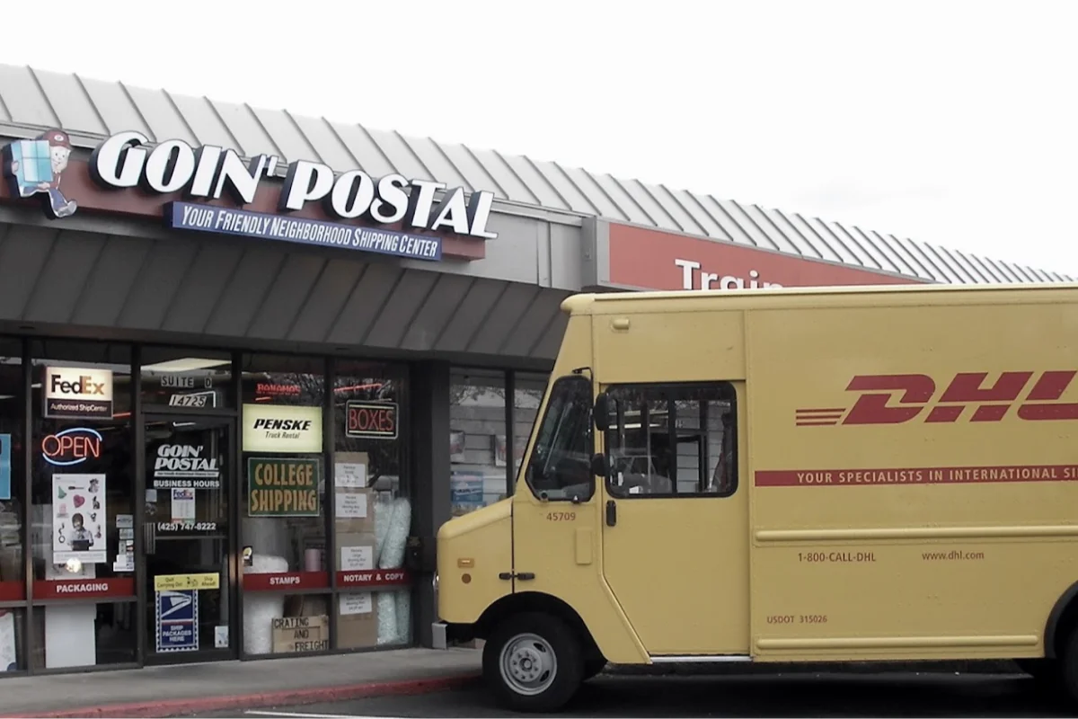 Interior of Goin' Postal Bellevue shipping center in Bellevue, WA