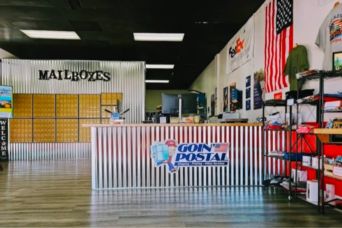 Interior of Goin' Postal Yucaipa shipping center in Yucaipa, CA